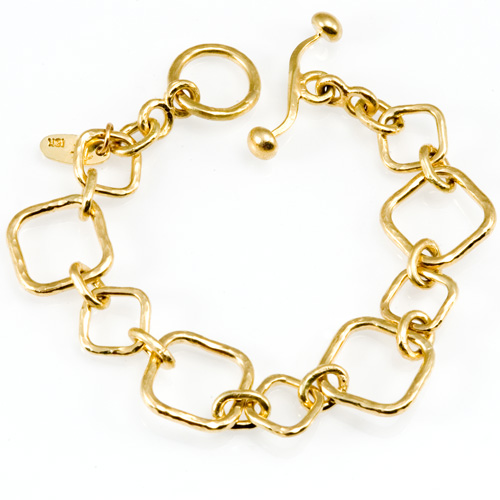 Forged Link Bracelet in 18k gold hand woven by Tamberlaine