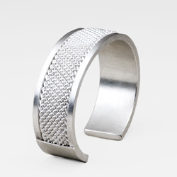 Wide Inset Weave Cuff Bracelet by Tamberlaine - sterling silver