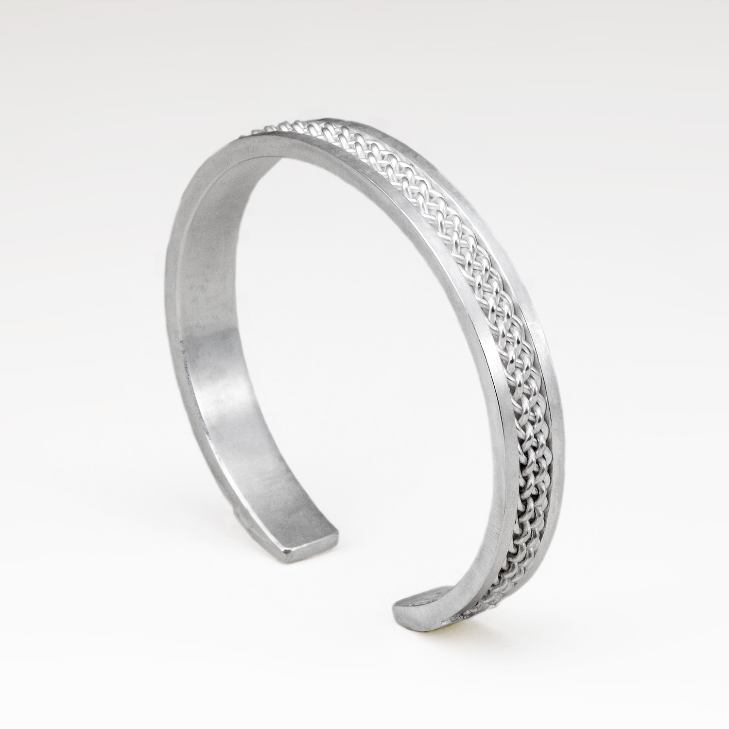 Medium Single Weave Cuff Bracelet by Tamberlaine - sterling silver