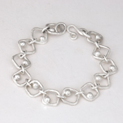 Forged Square Dot Bracelet by Tamberlaine - sterling silver