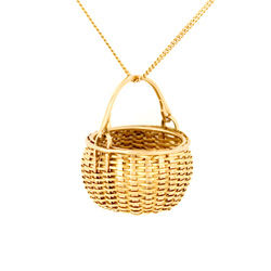 Swing Handle Basket Necklace - 18k & 22k yellow gold