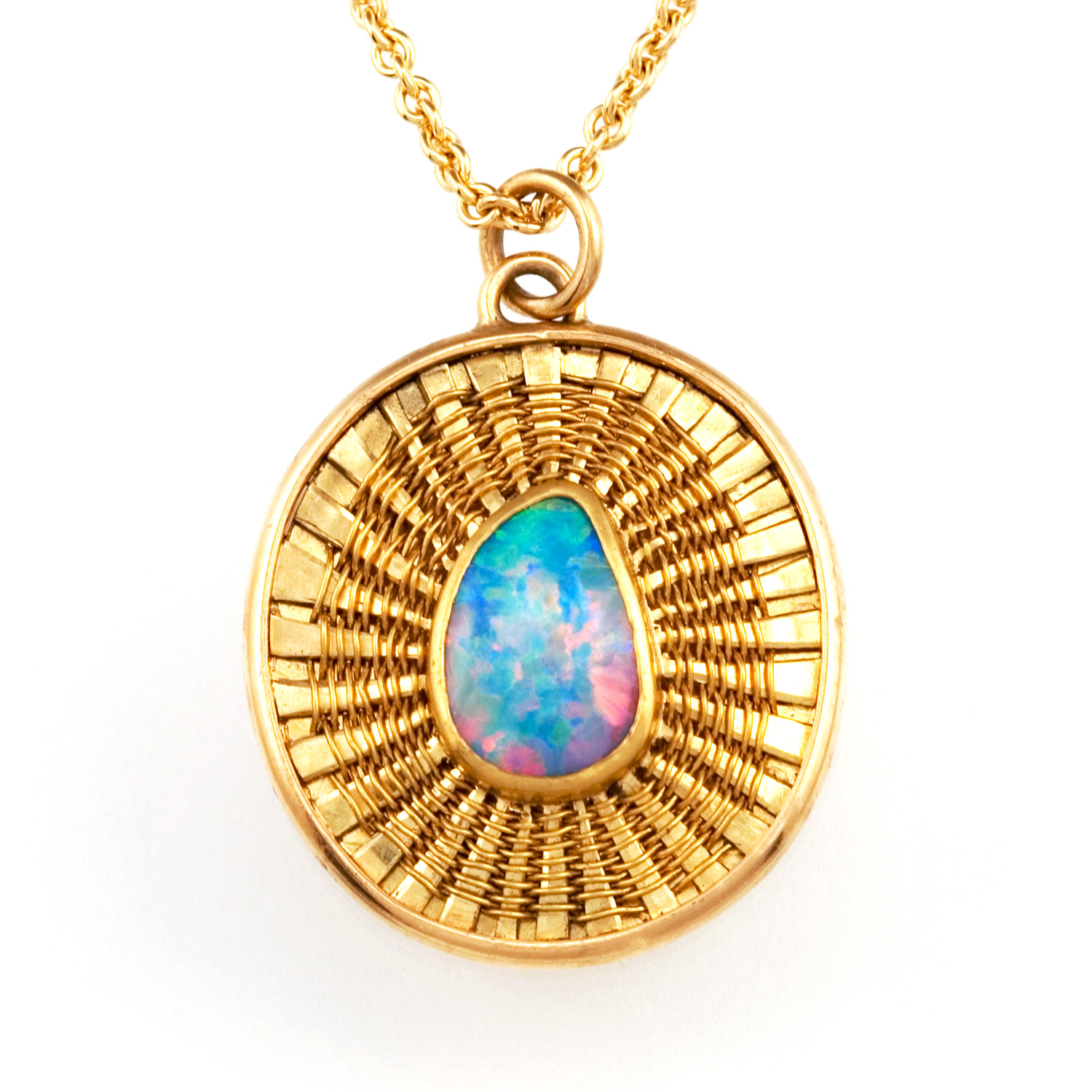 Opal Pendant in 18k & 22k gold by Tamberlaine