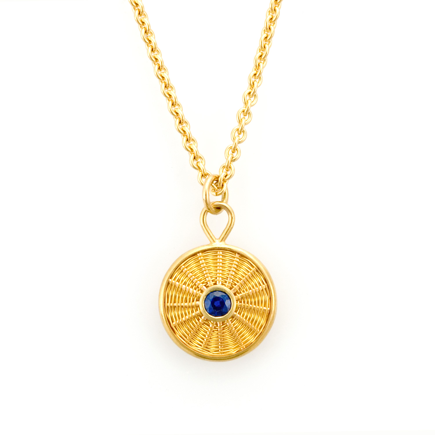 Sapphire Pendant in 18k & 22k gold by Tamberlaine