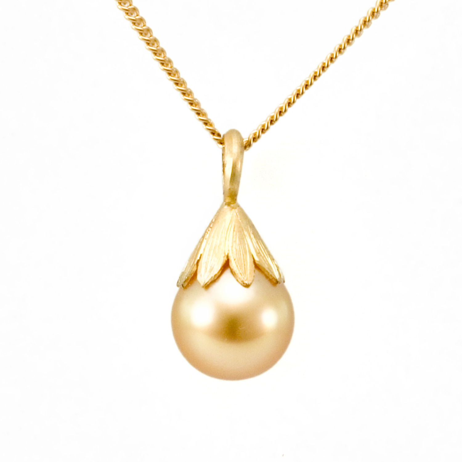Golden South Sea Pearl Drop Pendant in 18k gold by Tamberlaine