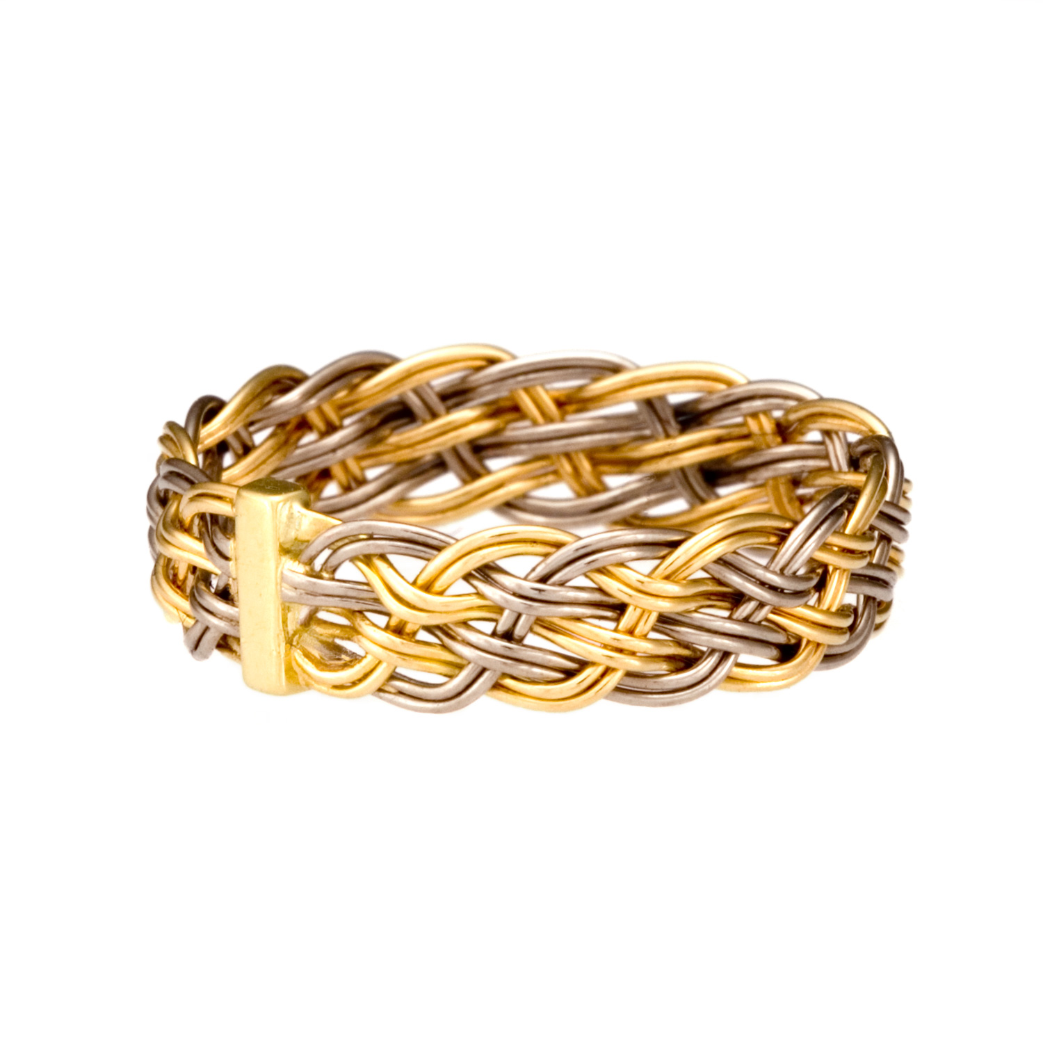 Inset Weave Ring 5mm 18k & 22k gold by Tamberlaine