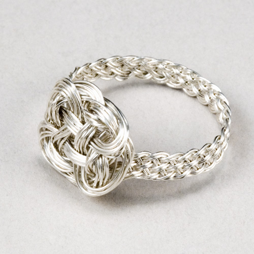 Braided ring in silver with Turk's head knot by Tamberlaine, Maine jeweler